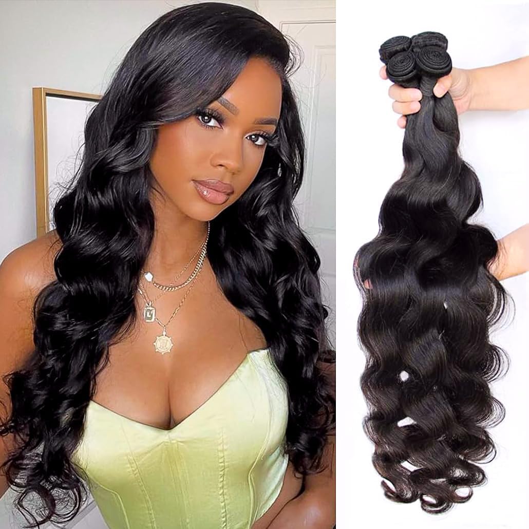 Human Hair Bundles Body Wave 4 Bundles 14 16 18 20 Inch 12A Human Hair For Black Women 100% Unprocessed Brazilian Virgin Hair Bu