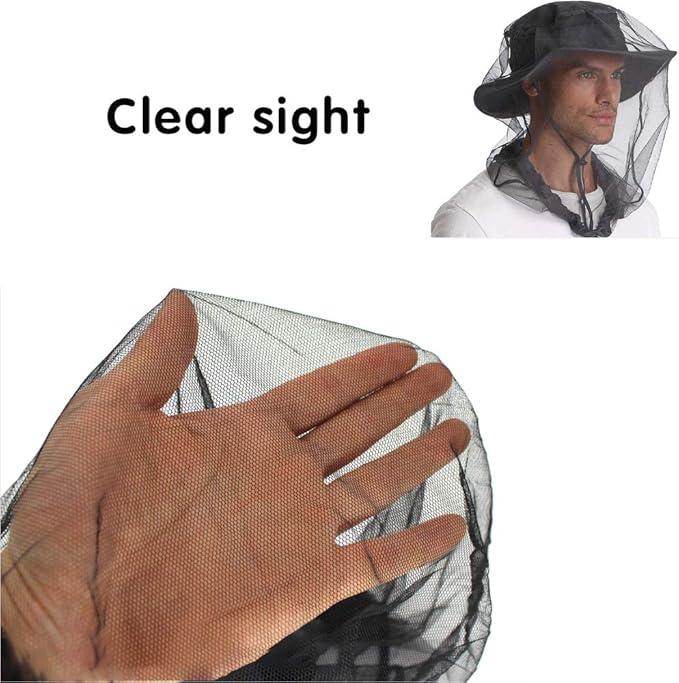 6Pcs Premium Head Net Face Mesh with Extra Fine Holes, Mosquito Hat Mask Head Cover for Camping Hiking Fishing Protecting from Insect Bug Bee Mosquito Gnats