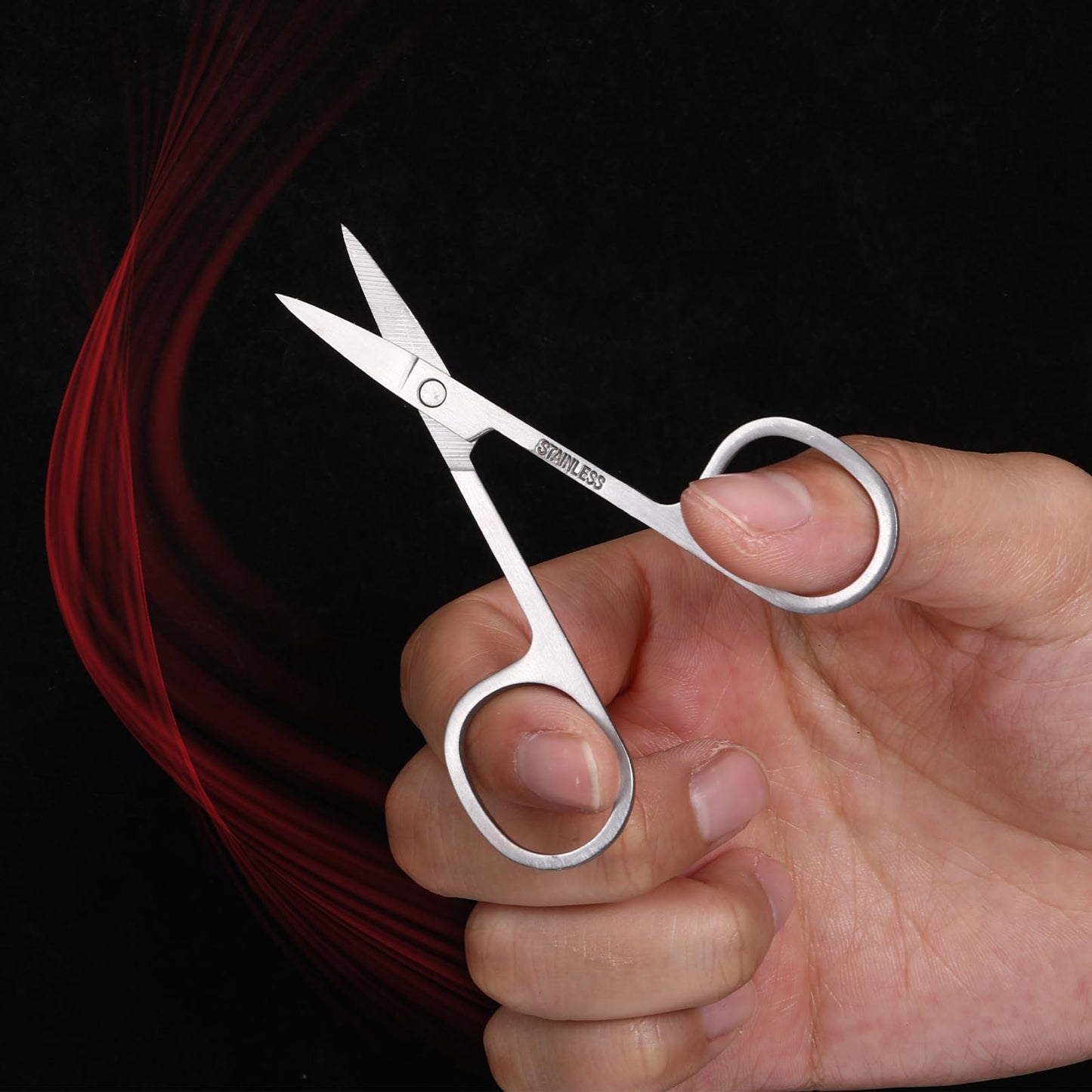 2 Pcs Small Scissors Curved and Stright Small Grooming Scissors Cuticle Scissors Manicure Scissors Multi-Purpose Stainless Steel Beauty Scissor for Facial Hair Eyebrow Eyelash Mustache