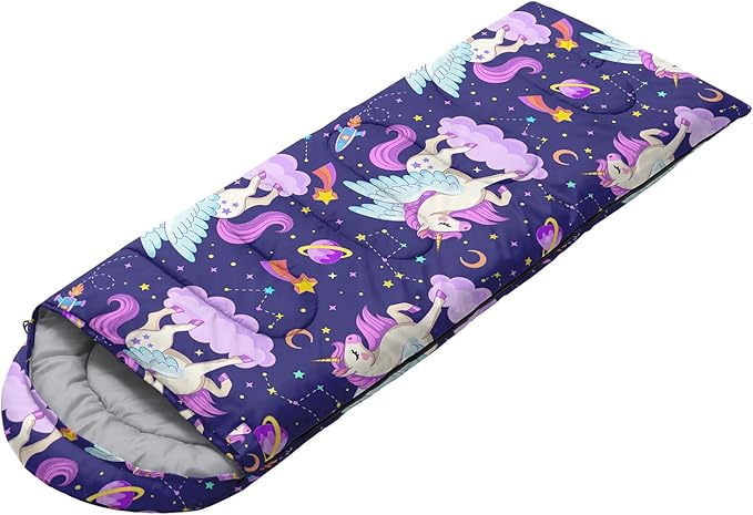 AILONEN Cartoon Fox Camping Sleeping Bag for Boys Girls Adults,Lightweight & Waterproof,3 Season Warm & Cold Weather,Portable,Kawaii Fox Printed Sleeping Bag,Traveling,Camping,Hiking