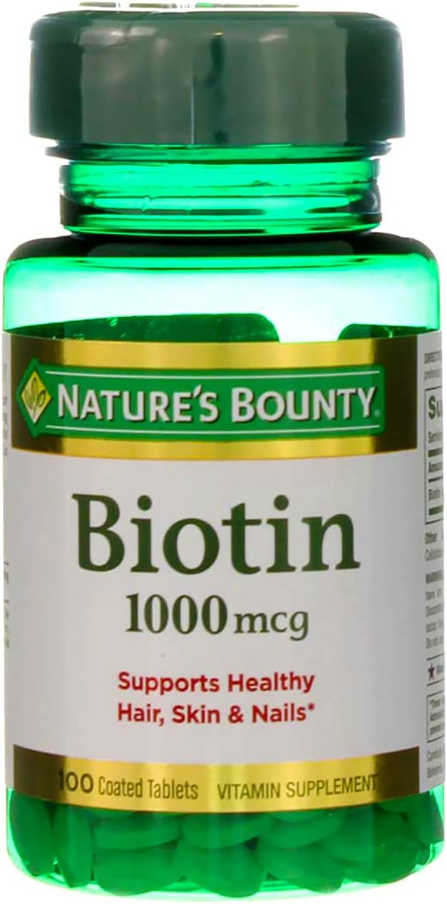 Nature's Bounty Energy Health Biotin Coated Tablets, 1000 mcg, 100 Ct (1 Pack)