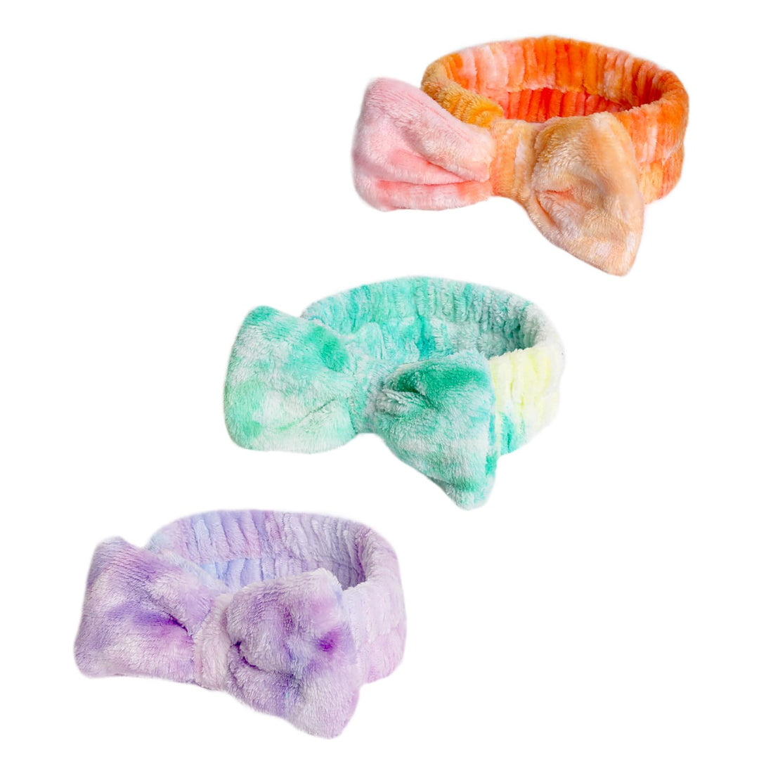 Wsyub Headband, Gradient Purple, Yellow And Green, Spa Headband For Washing Face, Makeup Headband With Bow For Teen Girls, Skinc