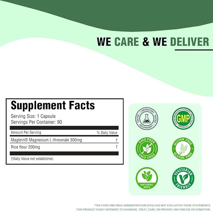 Magnesium L-Threonate – 90 Capsules