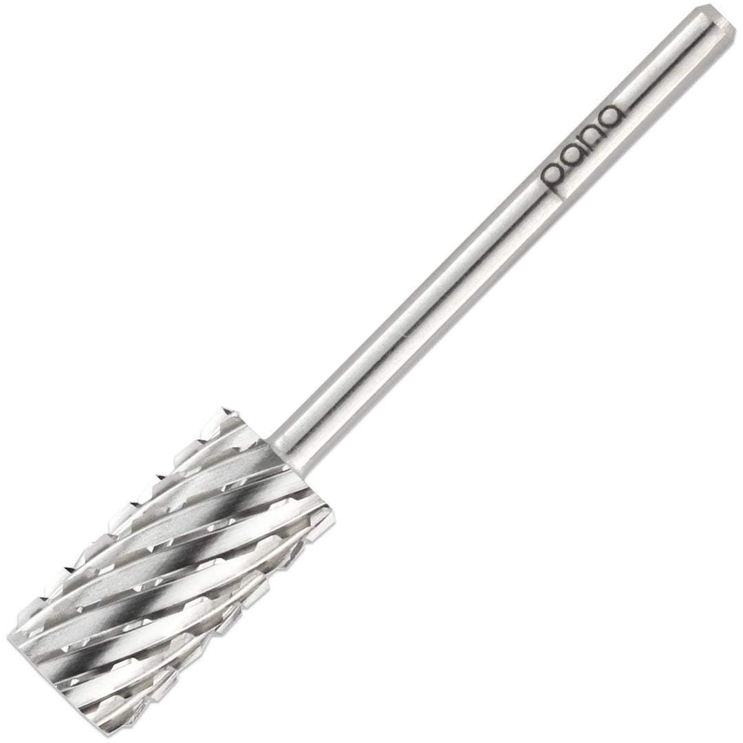 Pana Professional 3/32'' Shank Size - Flat Top Large Barrel Silver Carbide Bit 3X Coarse Grit - Nail Drill Bit For Dremel Machin