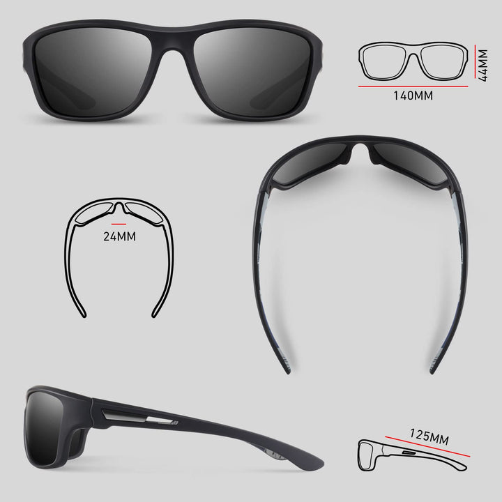 WEAROYO Polarized Sports Sunglasses for Men Women,Fishing Driving Rectangular Goggles UV400 Protection