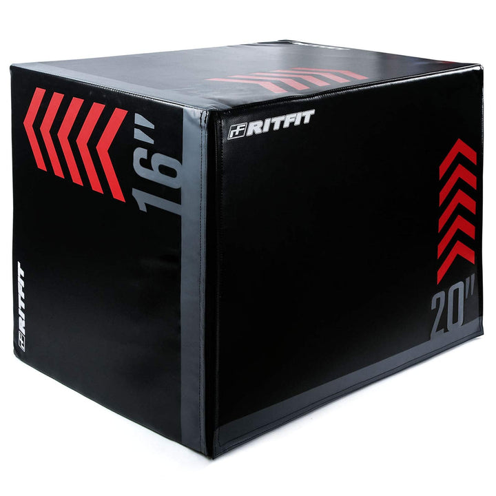 RitFit 3 in 1 Extra Firm Soft Plyo Box 300lb Weight Capacity 24”x 20”x 16”-B Medium
