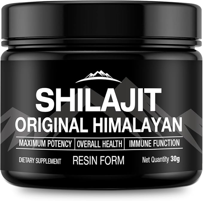 60G Shilajit Pure Himalayan Shilajit Resin Gold Grade 100% Pure Shilajit for Men Women, Fulvic Acid Supplement, 85+ Trace Minerals, 30 Grams (2 Packs)