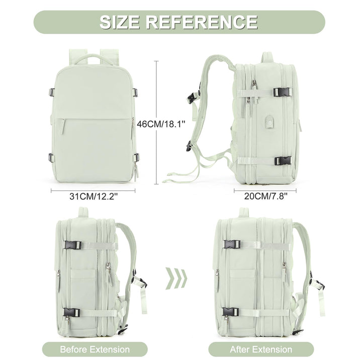 Expandable Backpack For Traveling On Airplane Travel Backpack For Women Men Airline Approved Carry On Bags For Airplanes Gym Bag With Shoe Compartment Waterproof Hiking Backpack College Travel Bag