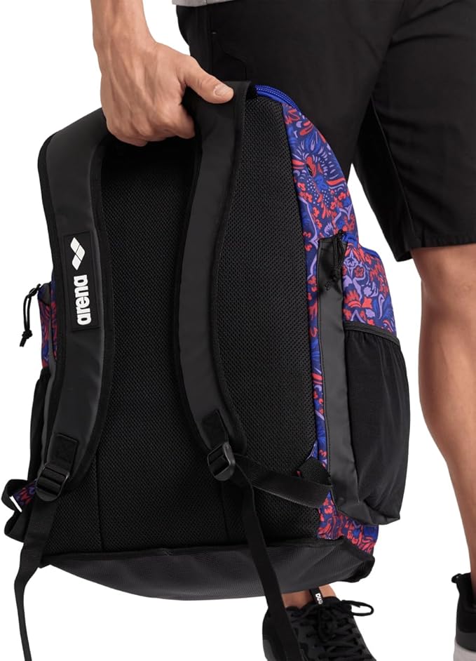 ARENA Spiky III Backpack 45 Swimming Athlete Sports Gym Rucksack Large Training Gear Equipment Swim Bag for Men and Women, 45 Liters, Lydia Tapestry