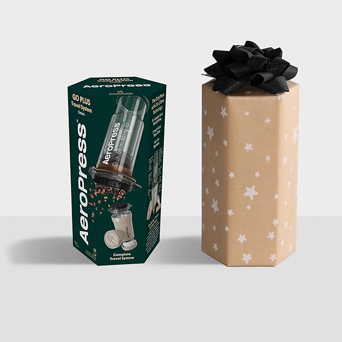 AeroPress Go Plus, Small Portable Coffee Maker for Travel & Camping - 3 In 1 Brew Method Combines French Press, Pourover, Espresso, Full Bodied Coffee without Bitterness, Coffee Press Kit - Cream