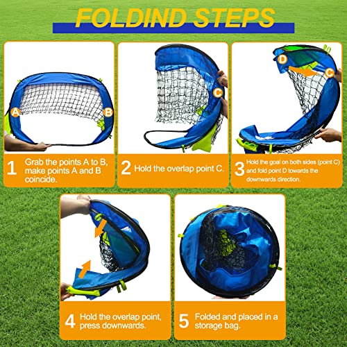 EVERRUSH Soccer Goal Pop Up Kids Toddler Soccer Goals Nets for Backyard Beach Soccer Training Net Mini Portable Foldable Football Goal Indoor Outdoor Lightweight Practice Soccer Net with Carry Bag