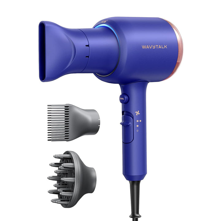 Wavytalk 1875W Ionic Hair Dryer | Diffuser & Comb for Curly Hair | Green