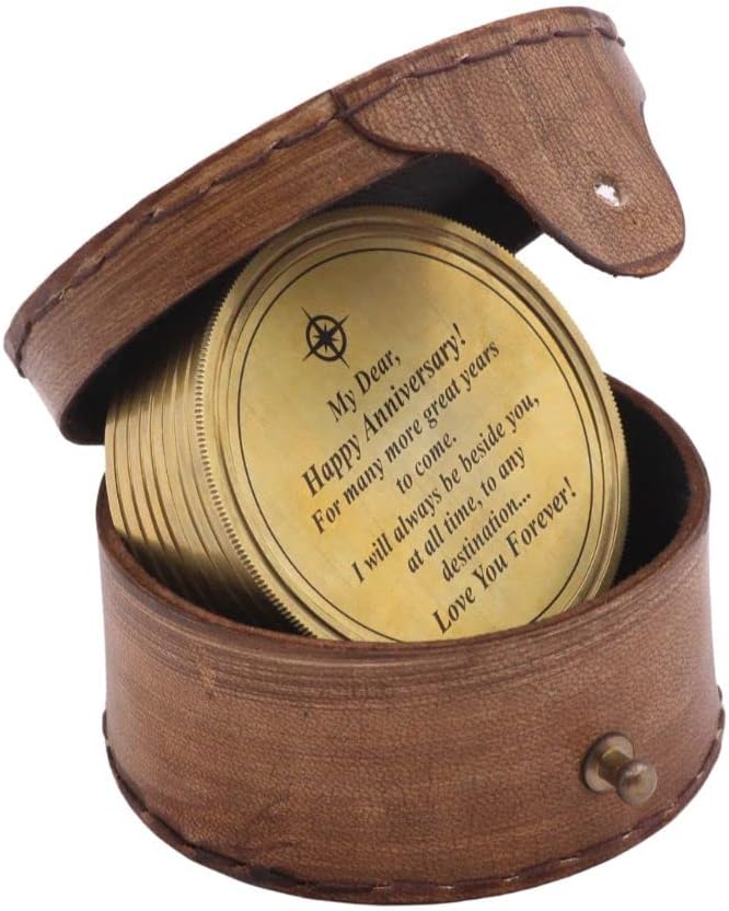 to My Husband I Love You, Brass Compass Engraved Gifts for Men, Bronze Gifts for Men, Romantic Gifts for Him/Her, Keepsake Gifts for Husband, 5th/25th 50th Wedding Gift Ideas