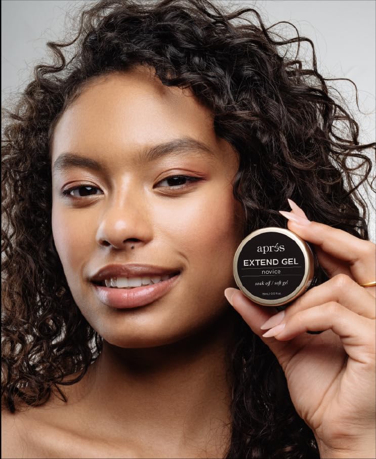 Apres Extend Gel Novice, Gel-X Nail Tips Adhesive, 15 ml Jar Edition, Soak Off - Soft Gel, HEMA-Free, Thick Consistency, Easy Application for Soft Gel Tips