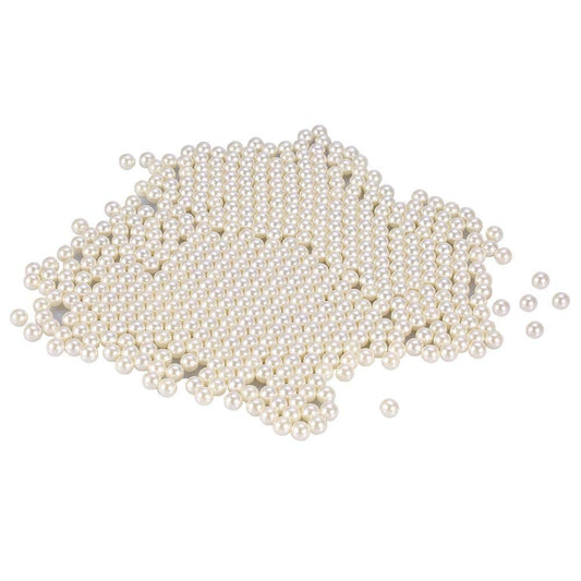 1300pcs Artificial Pearls Round Beads Decoration Loose Beads Pearls for Brushes Holder, Makeup Organizer, Vase Fillers, Table Scatter, Wedding, Birthday Party Home Decoration(White)