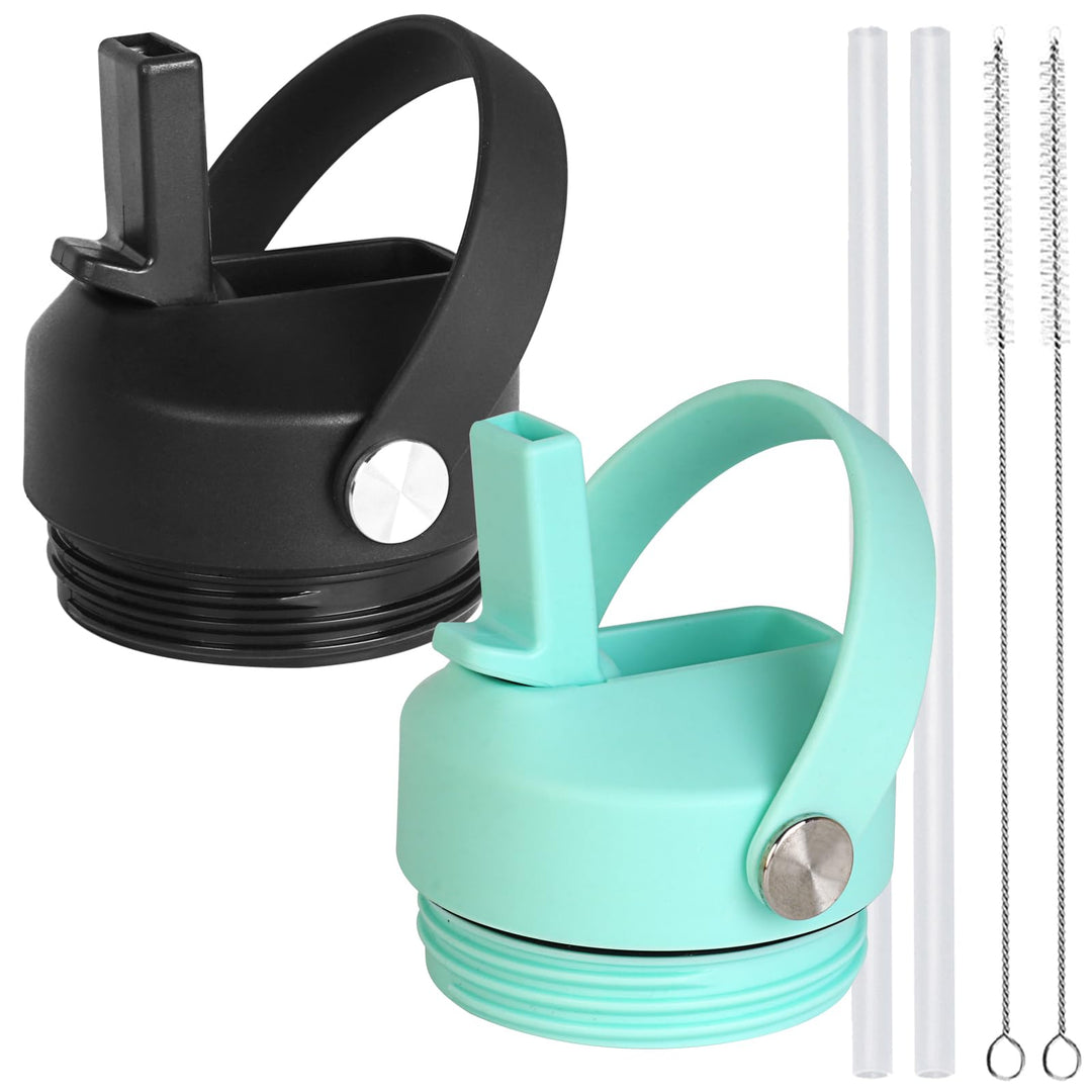 Straw lid for Yeti Rambler Water Bottle 18 26 36 64 oz, Replacement Cap Straw Cap for RTIC 18oz 26oz 36oz, Lid with Straw and Brush and Flexible Handle ﻿