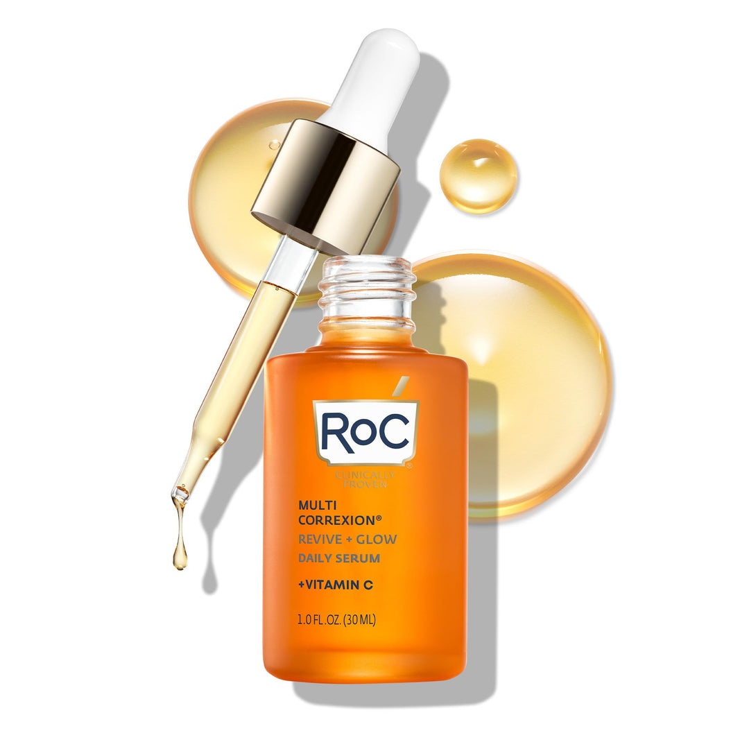 Roc Multi Correxion Revive + Glow 10% Active Vitamin C Serum For Face, Daily Anti-Aging Wrinkle And Skin Tone Skin Care Treatmen