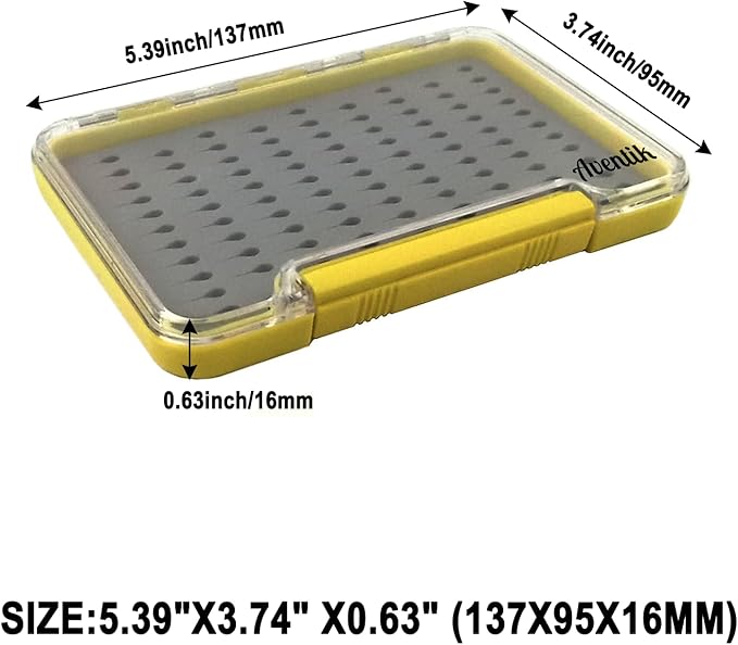 Aventik Fly Fishing Boxes Silicone Super Slim Fishing Storage Fishing Tackle Case Waterproof Best Pocket Sizes 7.36"X4.02"X0.63"/5.39"X3.74" X0.63''(1pcs-g048mt)