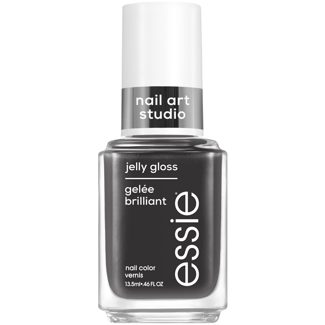 essie Nail Art Studio Jelly Gloss Nail Polish, Vegan, Sheer Black Nail Polish, Ink Jelly, 0.46 Fl Oz
