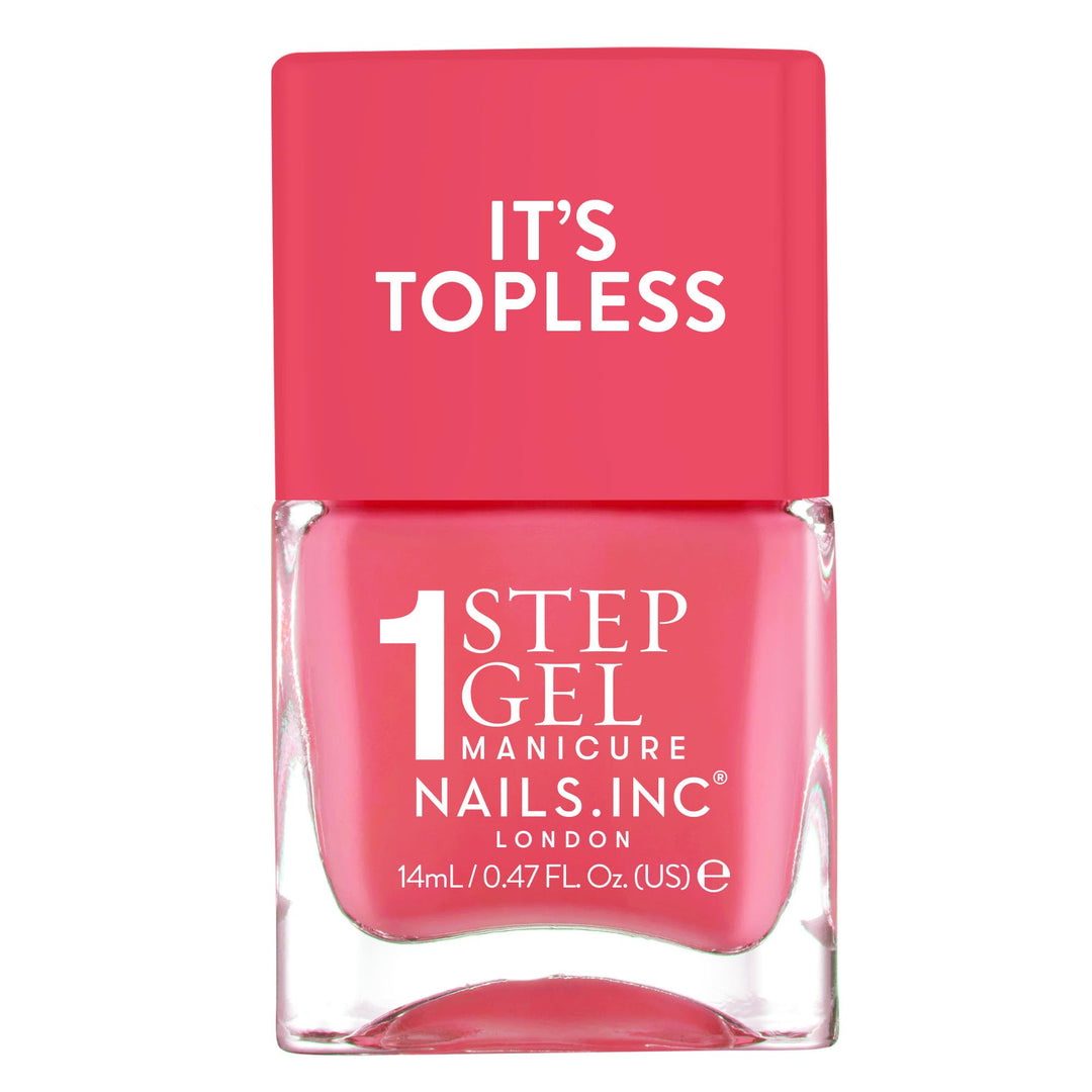 Nails Inc It's Topless Gel Nail Polish, 4-in-1 Base Coat, Treatment, Color & Top Coat, Long Lasting, Strong, Chip Free Nails, Glossy Salon Quality Manicure At Home, Vegan, Cruelty Free, Shade Sofia