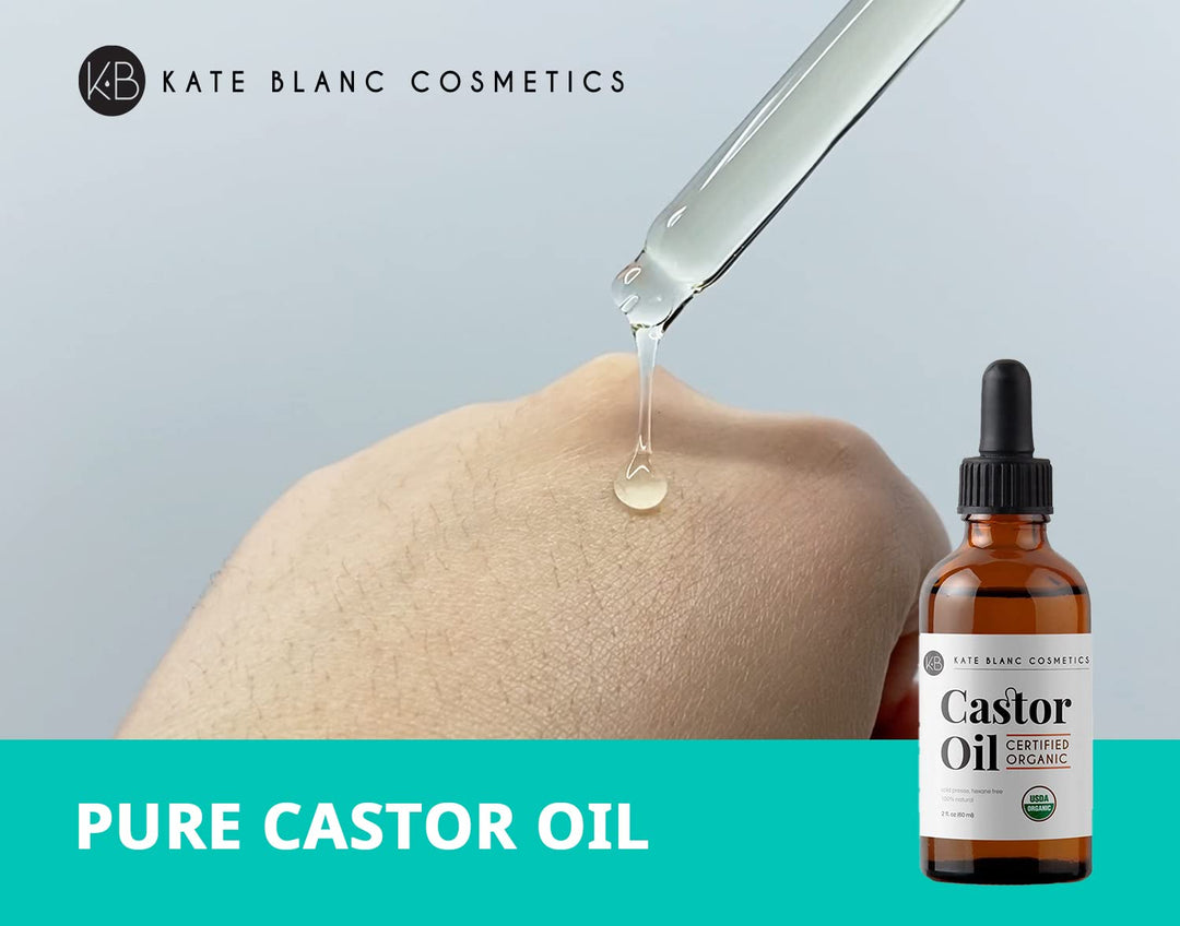 Organic Castor Oil | 100% Pure & Cold Pressed | Hair & Skin Moisturizer (2oz)