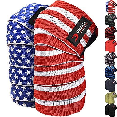DMoose Knee Wraps for Weightlifting - 78" Length Heavy Duty Knee Straps Pair - Avoid Knee Injury - Provides Joint Stability I Cross Training & WODs I Compression & Elastic Support