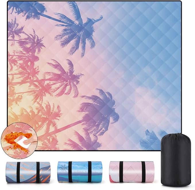 60x80 Picnic Blankets Sand Free Water Proof Beach Blanket Big Lightweight Soft Yoga Exercise Mats Summer Camper Traveling Supplies Hawaii Vacation Festival Must Haves for Adult Beach Lover