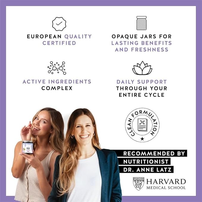 PMS Support Supplement for Women. Menstrual Relief Gummies to Target Hormonal Breakouts, Bloating, Period Cramps, & Mood Swings. Vegan, with Vitamin B6 & Lemon Balm, 30 Gummies