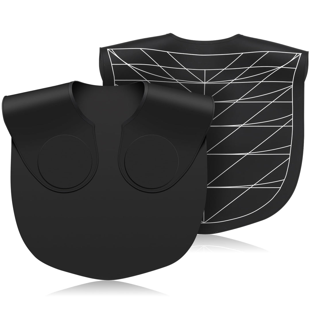 Noverlife Large Silicone Hair Cutting Guide Collar, Hair Dye Collar Waterproof Silicone Neck Guard Haircutting Collar, Salon Hairdressing Hair Cutting Neck Mat Barber Shop Hair Cutting Pad - Black