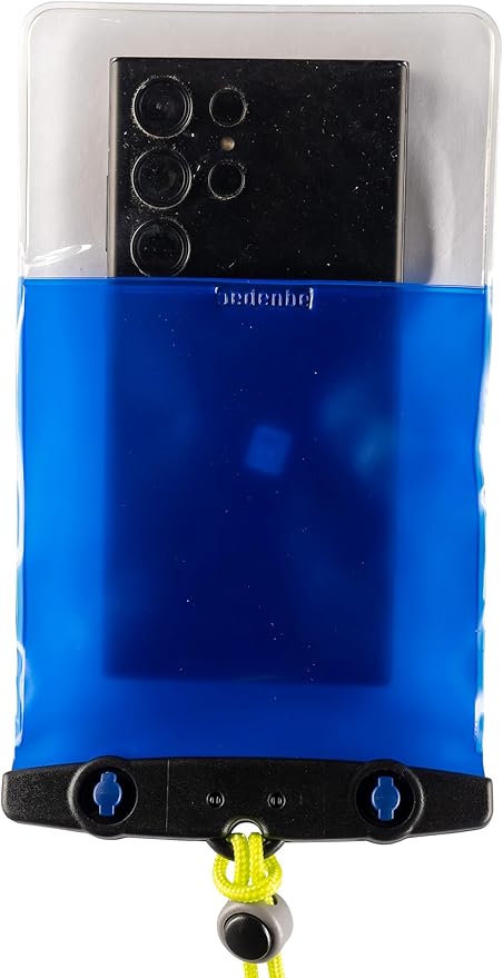 Aquapac Waterproof Phone Case, Large, Blue, Lanyard, iPhone and Android, Made in The UK, Hiking, Mountain Biking, Running Accessory, Travel Essential, 5 Year Warranty. IPX8 Certified to 30 ft deep.