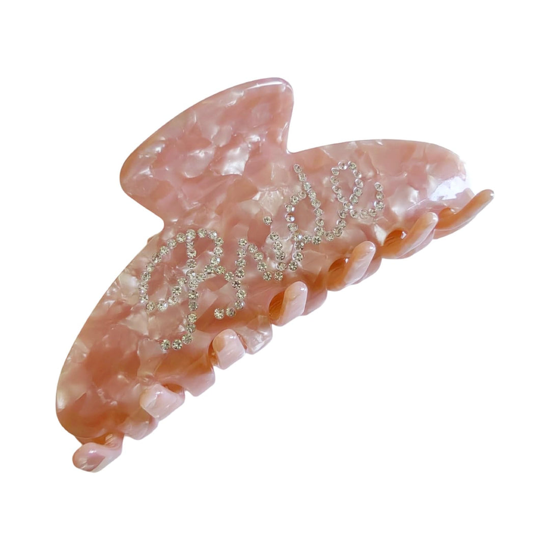 The RPZL Premium Acetate Big Hair Accessory | Oversized Claw Clip for Thick and Thin Hair | Stylish Hair Jaw Clip for Women and Girls (Bride Pink)