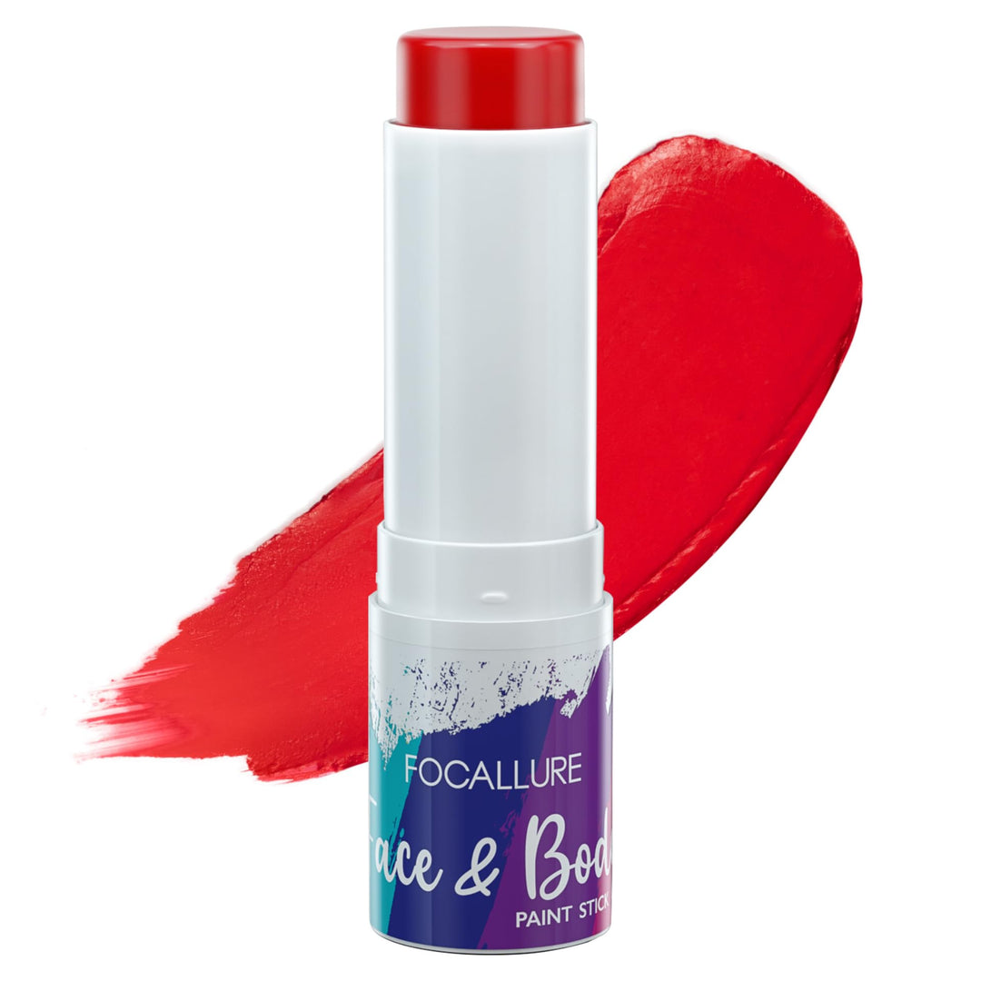 FOCALLURE Face Body Paint Stick,Eye Black Stick for Sports,Face Painting Kit Professional Hypoallergenic Foundation Makeup for Halloween Cosplay SFX Costume Party,Vampire Red