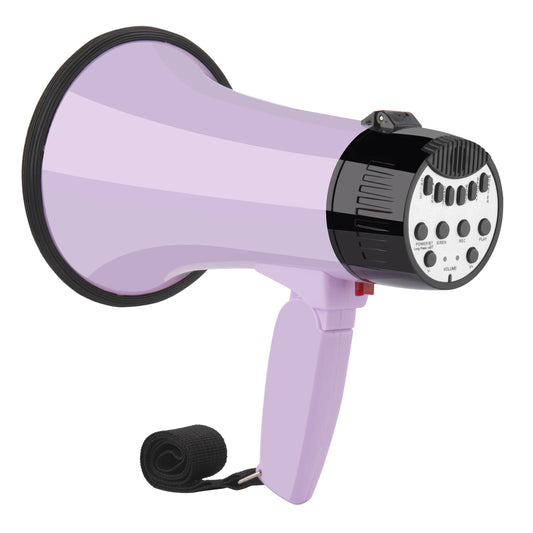 MGROLX 20W Megaphone Bullhorn| Bull Horn Loud Speaker with Bluetooth | Mega Phone Built-in Siren & Whistle Plus Recording funcation | Voice Changer for Adults, Kids, Party Games and Outdoor (Purple)