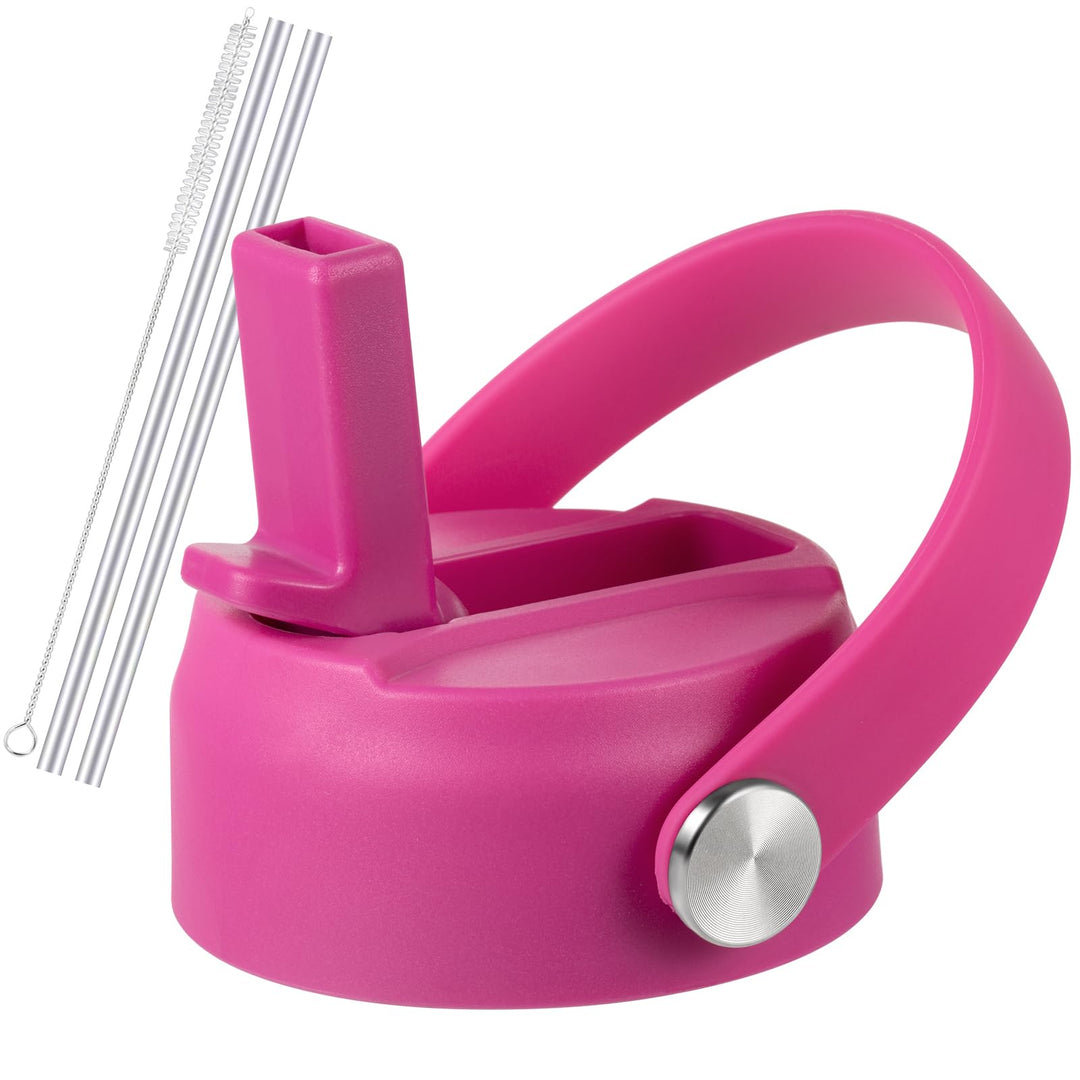 RRegeny Straw Lid for Hydro Flask Wide Mouth 32 40 oz, Straw Lids with Flexible Handle and Straws Compatible with HydroFlask, Replacement Sports Flex Cap Wide Mouth Top 32 40 oz