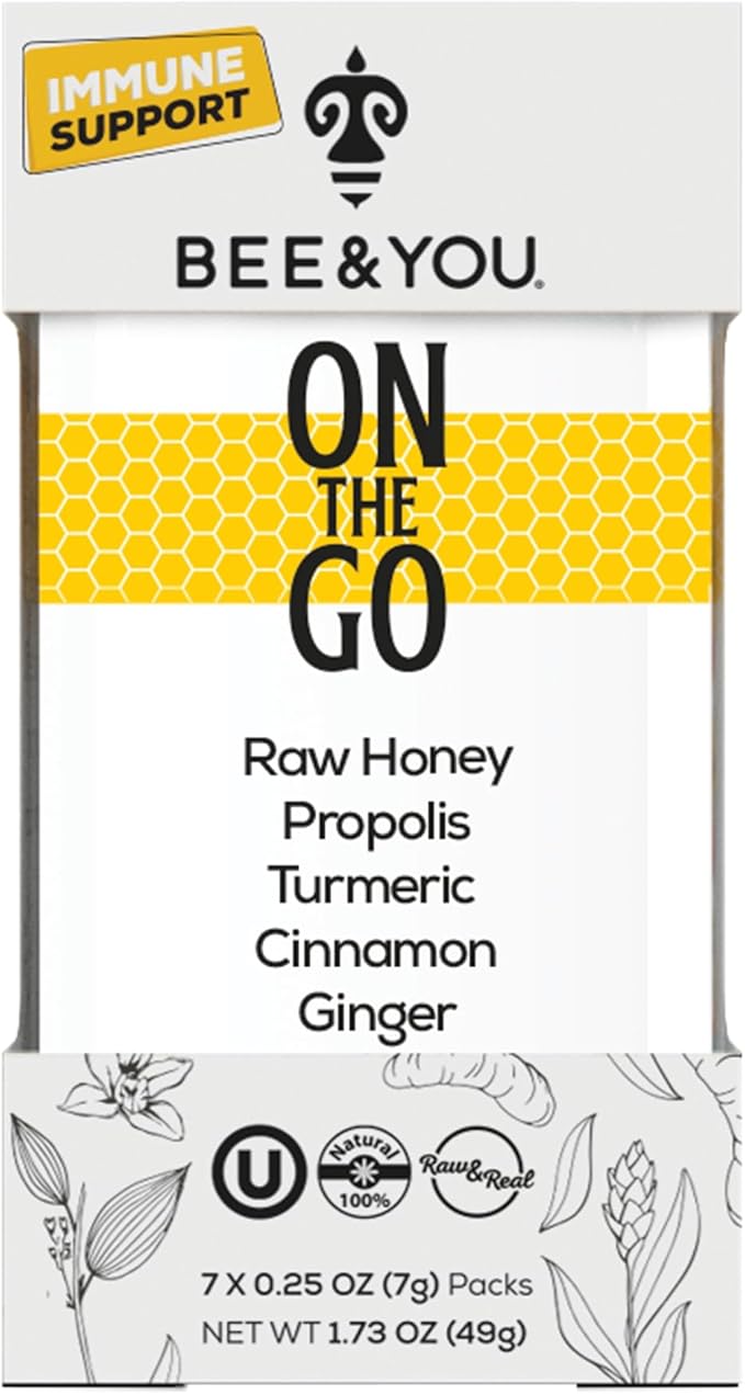 Bee and You Organic Royal Jelly Propolis Raw Honey Superfood Mix for Kids Immune Support 6.7 oz