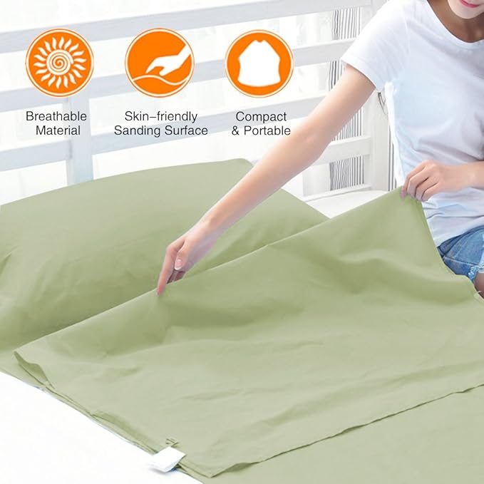 Sleeping Bag Liners Lightweight Travel Camping Sheet Sleep Bag Liner Adults Lightweight Warm Weather Hotel Compact Portable Sleeping Sack Indoor Outdoor Hostels Traveling Backpacking Hiking Blankets