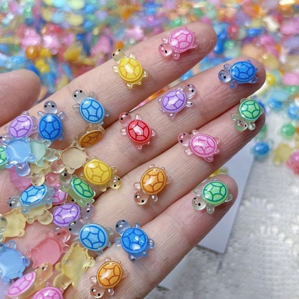 100 Pcs Mini Turtles, Tiny Turtle Toys Mini Resin Animals, Cute Turtle Resin Mini Figures for DIY Craft Garden Landscape Potted Plants Decorations