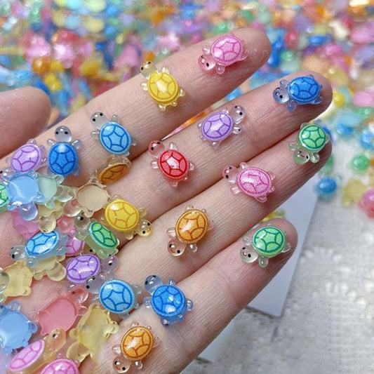 100 Pcs Mini Turtles, Tiny Turtle Toys Mini Resin Animals, Cute Turtle Resin Mini Figures for DIY Craft Garden Landscape Potted Plants Decorations