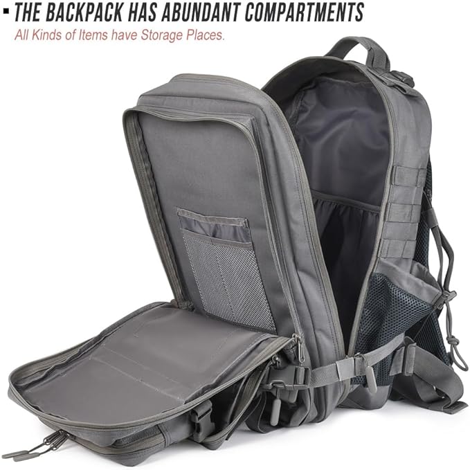 Military Tactical Backpack 45L Large Tactical Backpack for Men, Hiking Rucksack With Bottle Holder