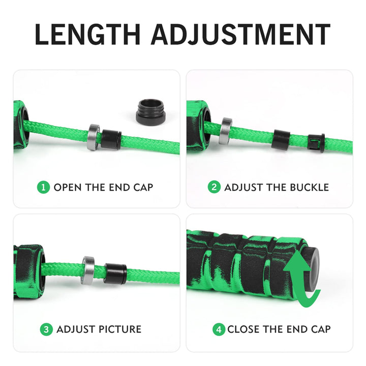 FITMYFAVO Jump Rope Cotton Adjustable Skipping Weighted jumprope for Women，Adult and Children Athletic Fitness Exercise Jumping Rope (Green)