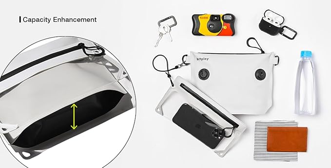 bitplay AquaSeal Sacoche Black - Dry Bag/Phone Pouch with Adjustable Strap for Phone and Valuables