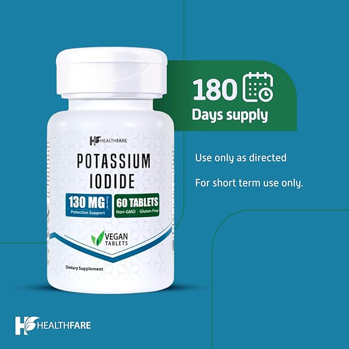 Potassium Iodide Tablets | 130 mg | 360 Fast-Dissolving Tablets (6 Pack) | Ki Pills | Long Shelf Life | Non-GMO
