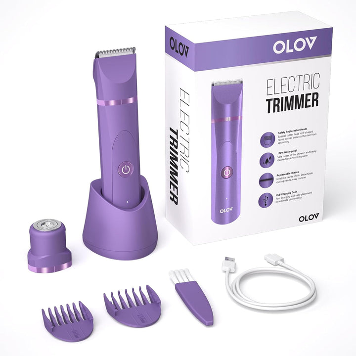 Electric Body Hair Trimmer | Groin & Bikini Trimmer for Men & Women | Waterproof, USB Rechargeable