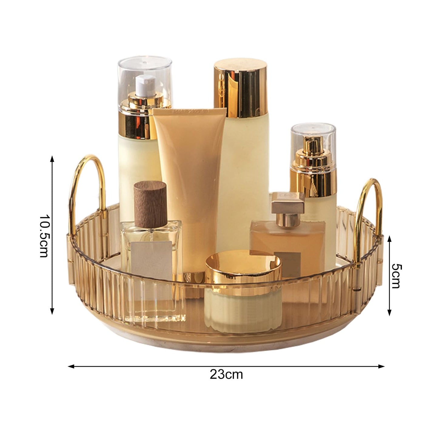 360 Rotating Makeup Organiser,Cosmetic Storage Skincare Makeup Spinning Holder Lipsticks Brushes Perfume Display Stand Box for Vanity Desk, Dresser, Bathroom (Orange 1Tier)