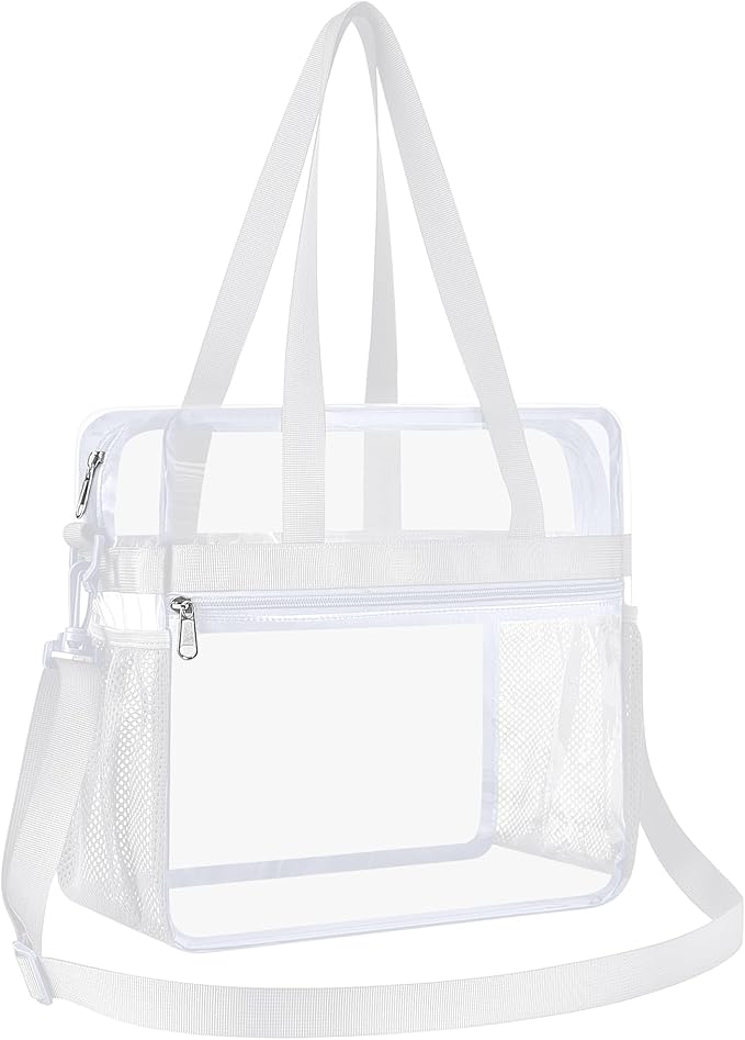 USPECLARE Clear Tote Stadium Approved, Security Travel & Gym Clear Bag for Work Sports Games Concerts