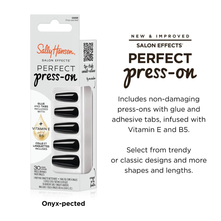 Sally Hansen Instant Cuticle Remover | Press-On Nails Kit with Glue & 30 Designs