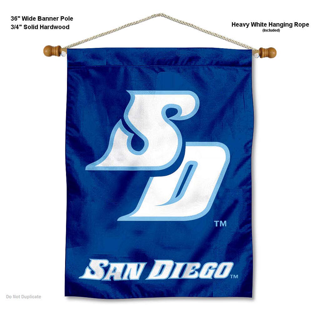 College Flags & Banners Co. San Diego USD Toreros Double Sided Banner and Wood Banner Pole Set