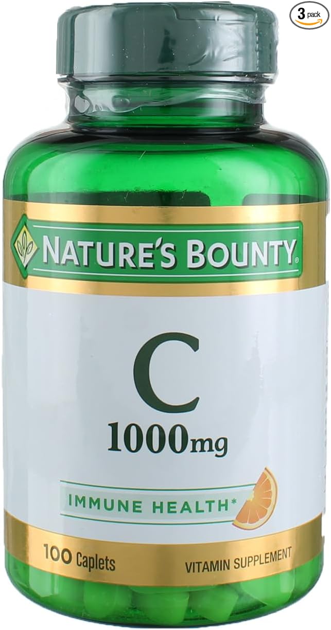 Nature's Bounty Vitamin C, 1000mg, 100 Caplets (Pack of 3)