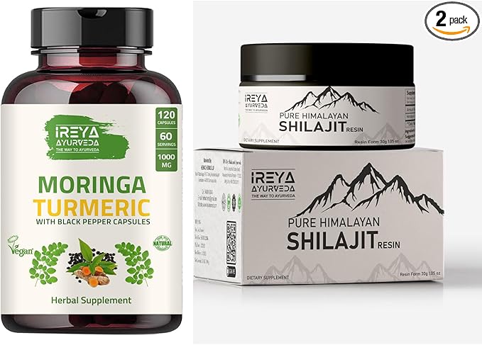 Moringa Turmeric Capsules and Himalayan Shilajit Capsules
