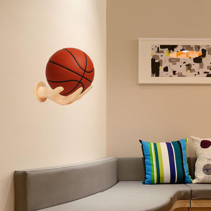 BOAMAU Hand Shaped Basketball Holder Wall Mount Gifts Basketball Room Decor Accessories Art Ball Decor Stand for Basketball, Football, Soccer, Volleyball(skin colour)